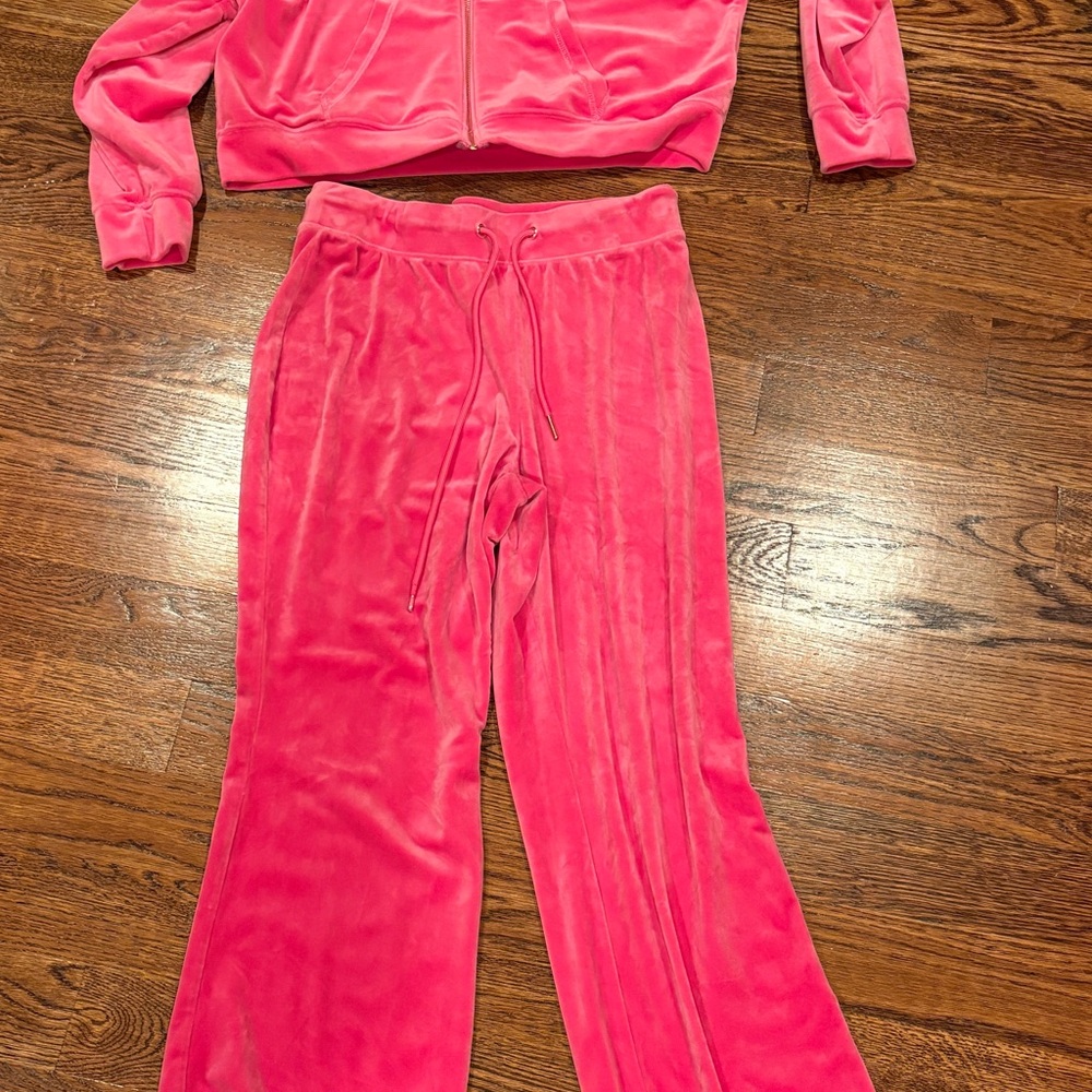 Juicy Pink velvet Tracksuit Set